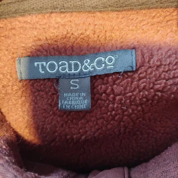 Toad & Co Sweater Fleece Full Zip Jacket Rust Brown Pockets S - Picture 7 of 9
